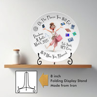 Retirement Travel Gift Plate, Personalized for a Coworker, Nurse or Doctor with Display Stand 