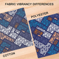 Mid-Century Modern Polka Dot Placemat fabric differences between cotton and polyester.