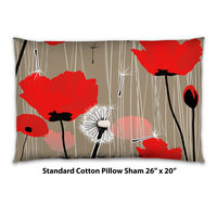 Red Poppy Bedding, Cotton or Poly