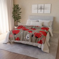 Bold Red Poppy Rug