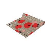 Red Poppies Table Runner rolled up view