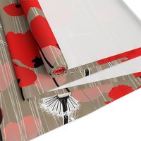 Red Poppies Table Runner folded view showing back side