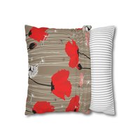 Red Poppy Pillowcase, Indoor