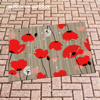 Red Poppy Rug, Indoor or Outdoor