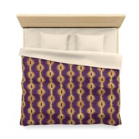 Purple with Gold Stripes king duvet cover