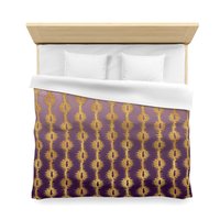 Purple Ombré and Gold striped king duvet