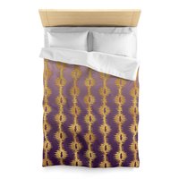 Purple Ombré and Gold striped twin duvet