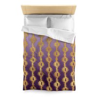 Purple Ombré and Gold Stripes twin duvet cover