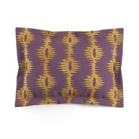Purple with Gold striped standard pillow sham