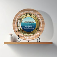 Personalized Retirement Gift Plate for a Sailor with Display Stand