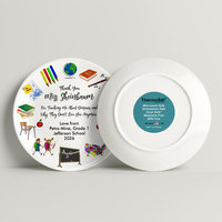 Personalized Teacher Appreciation Gift Plate front and back