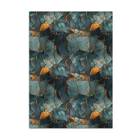 Teal and gold kintsugi rug