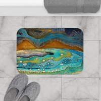 Blue lagoon small bath mat