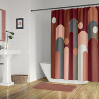 Red Wine Minimalist Art Deco Shower Curtain