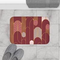 Red Wine Minimalist Art Deco Small bath mat