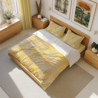 Yellow Ombré Leaves Bedding Set