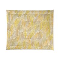 Yellow Ombré Leaves King Comforter