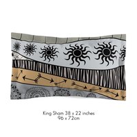 Neutral African Art king pillow sham