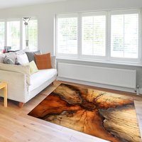 Redwood Burl Rug – Abstract Design in Rich Earth Tones