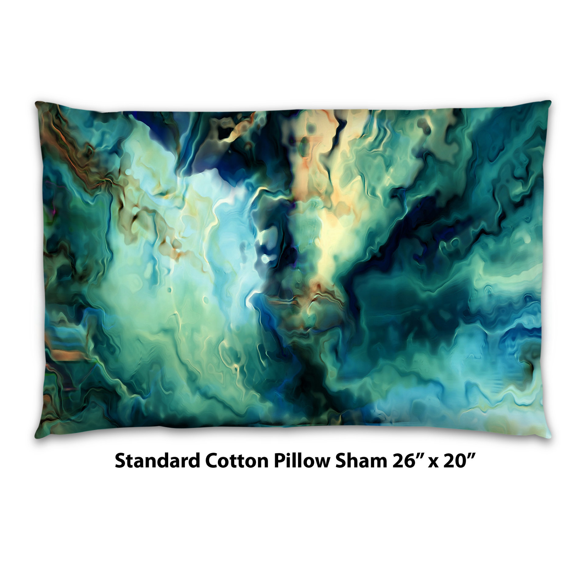 Blue Abstract Art Bedding, Cotton or Poly