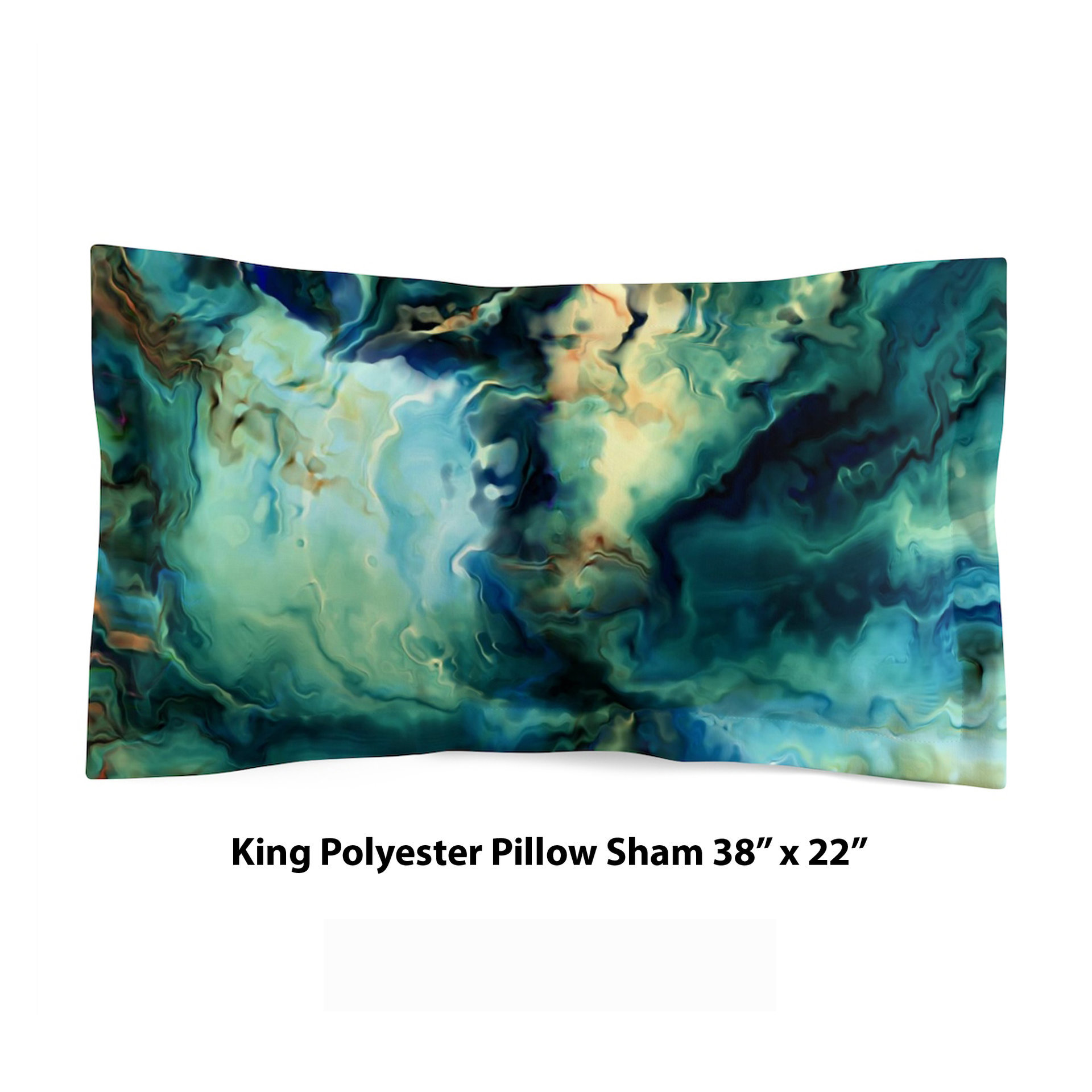 Blue Abstract Art Bedding, Cotton or Poly