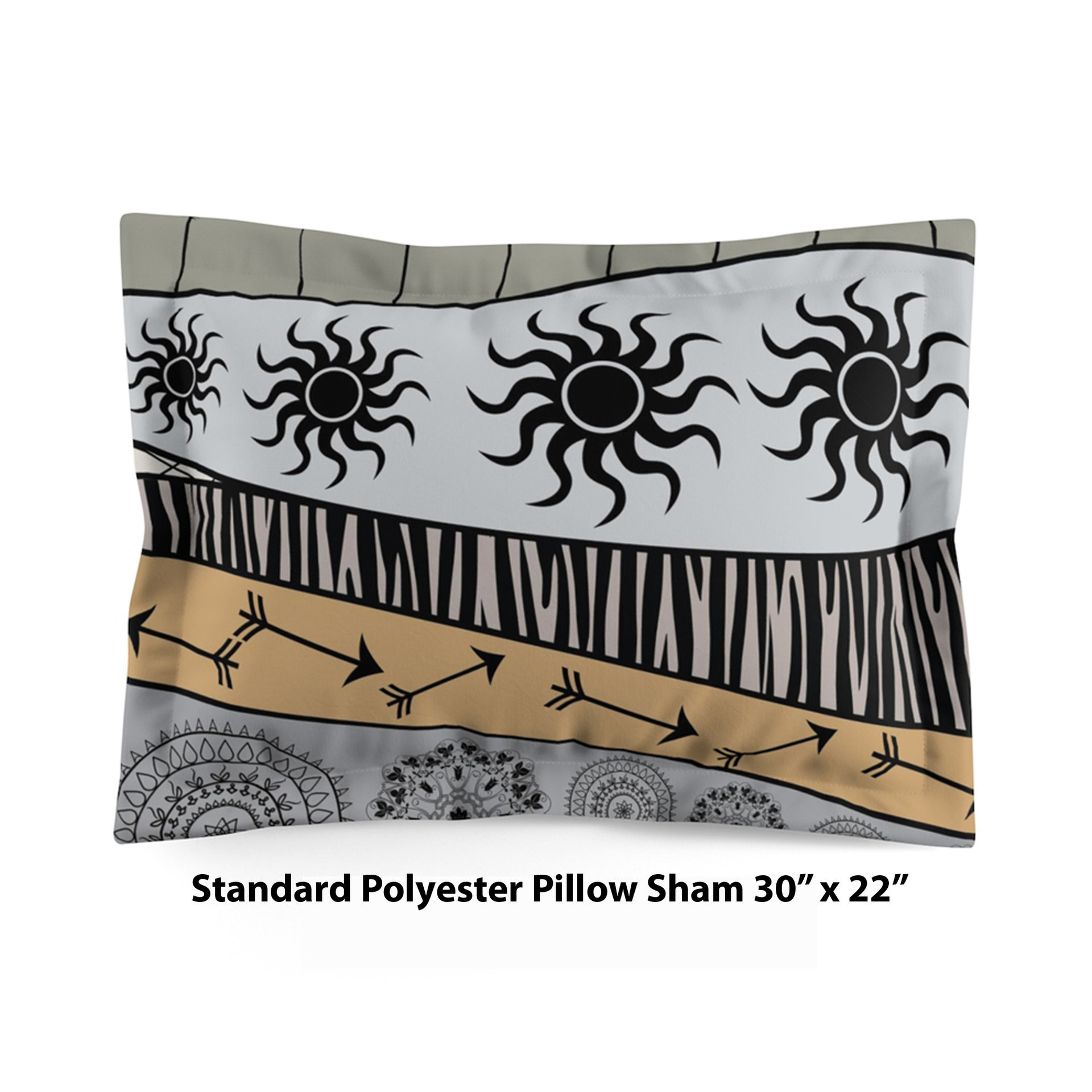 Neutral African Art Bedding, Cotton or Poly