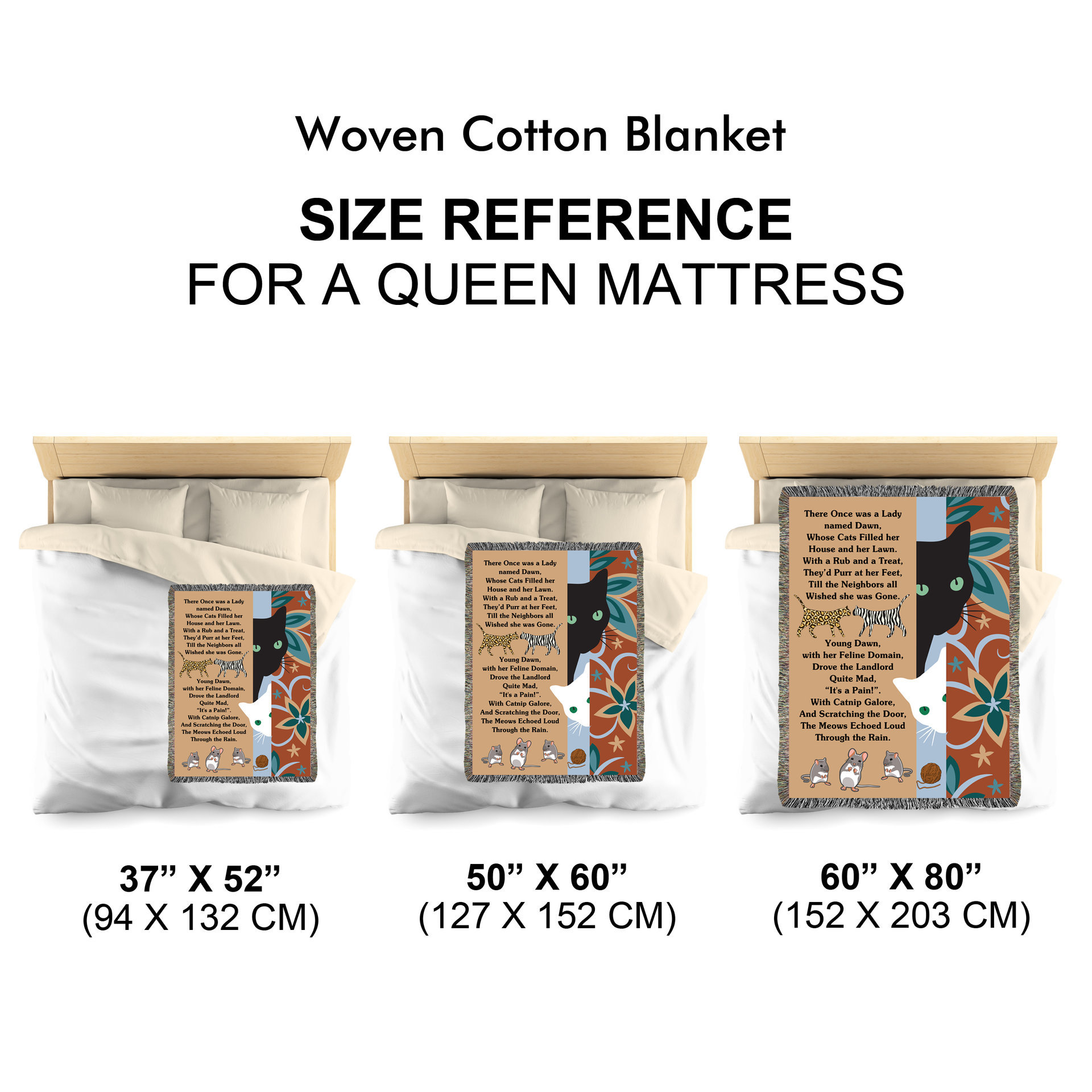 Blanket size reference chart.
