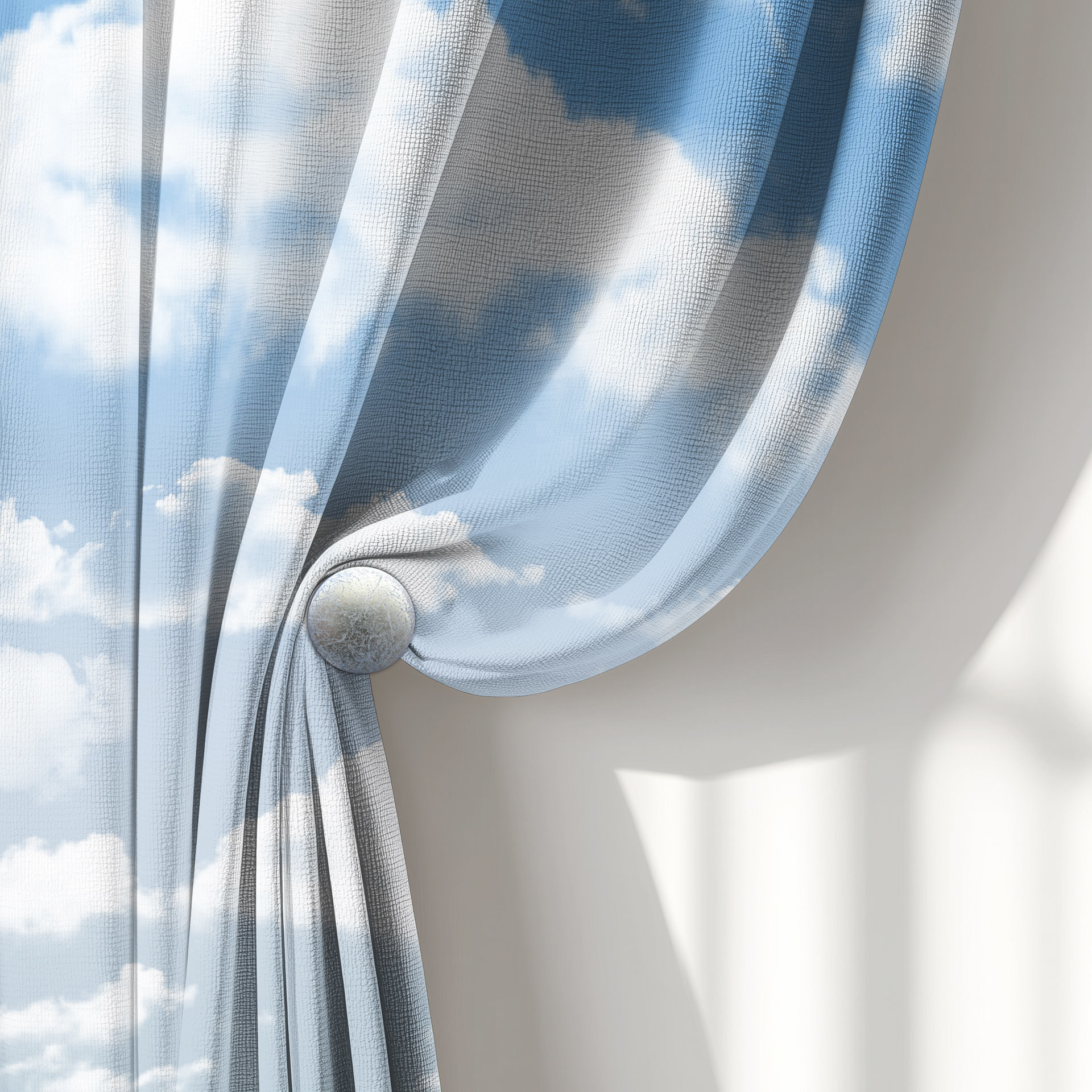 dreamy white clouds drapery panels