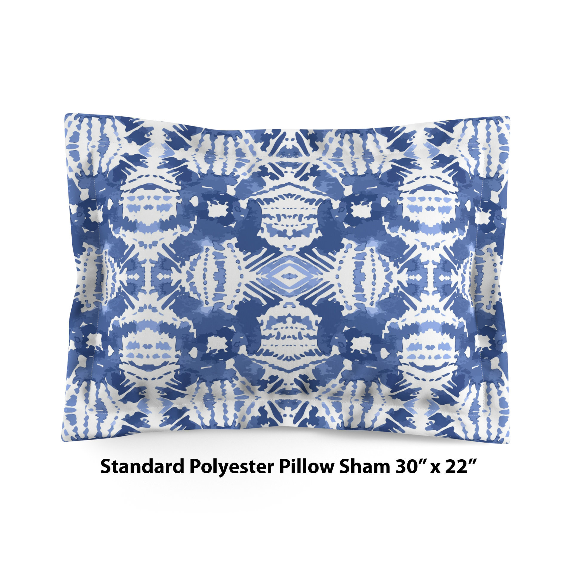 Blue Ikat Pattern Bedding, Cotton or Poly