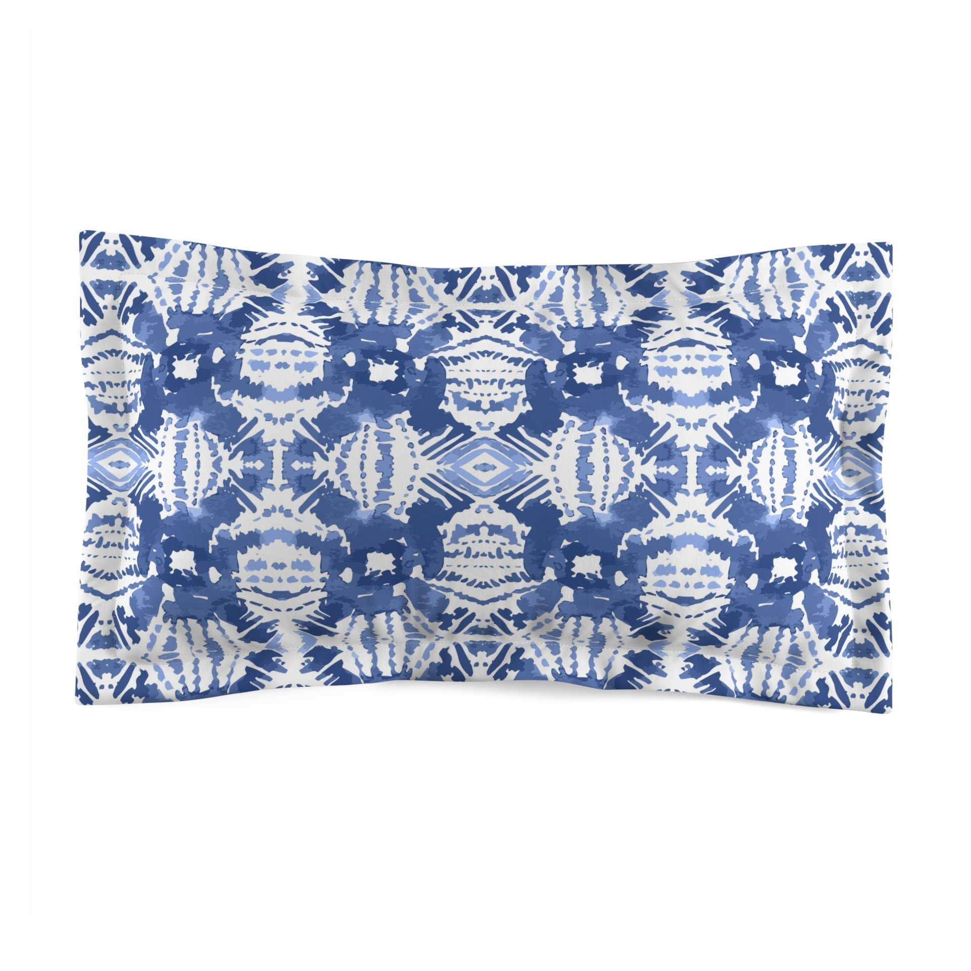 Blue Ikat Pattern king Pillow sham