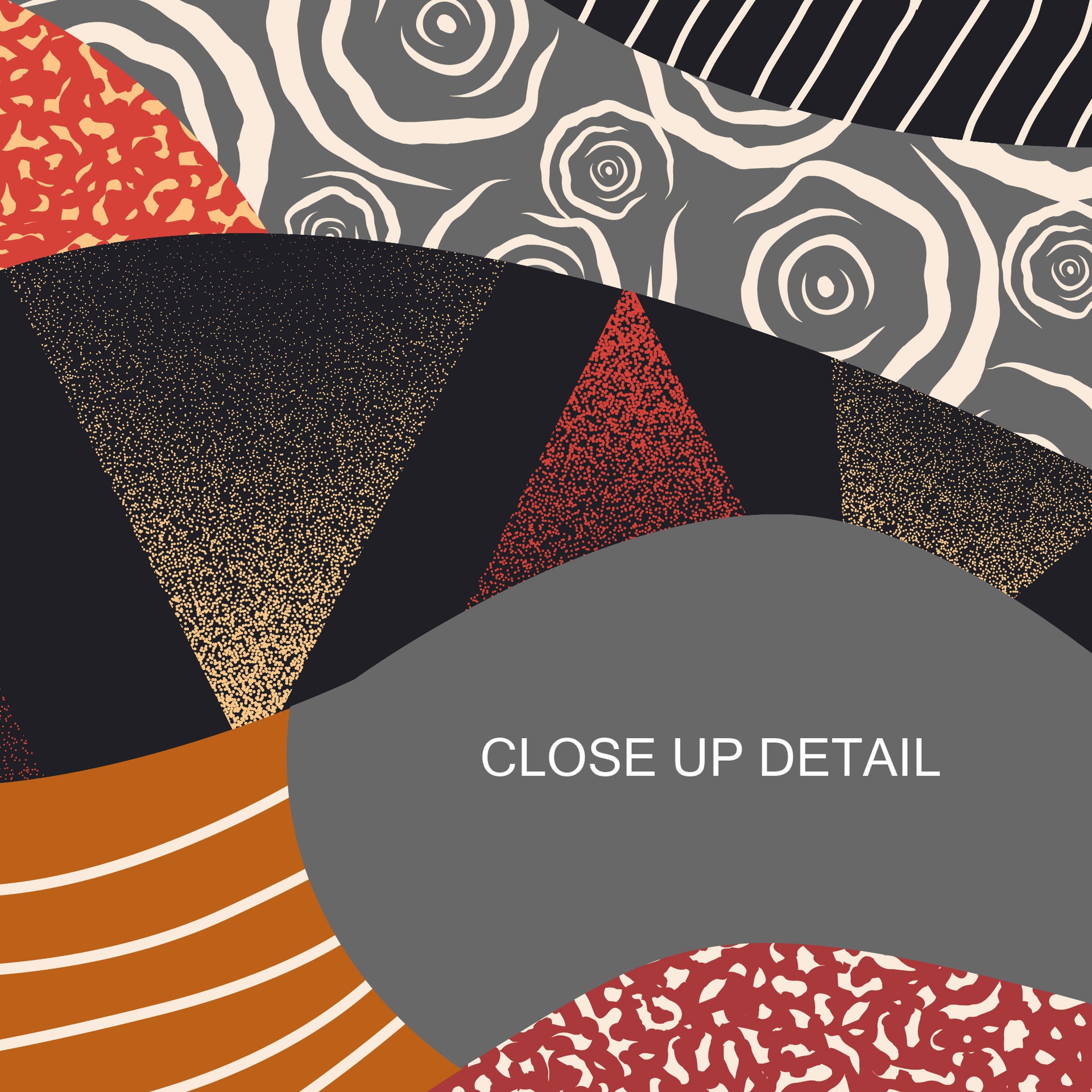 Multicolor Abstract Shapes Modern Art Shower Curtain Close up View