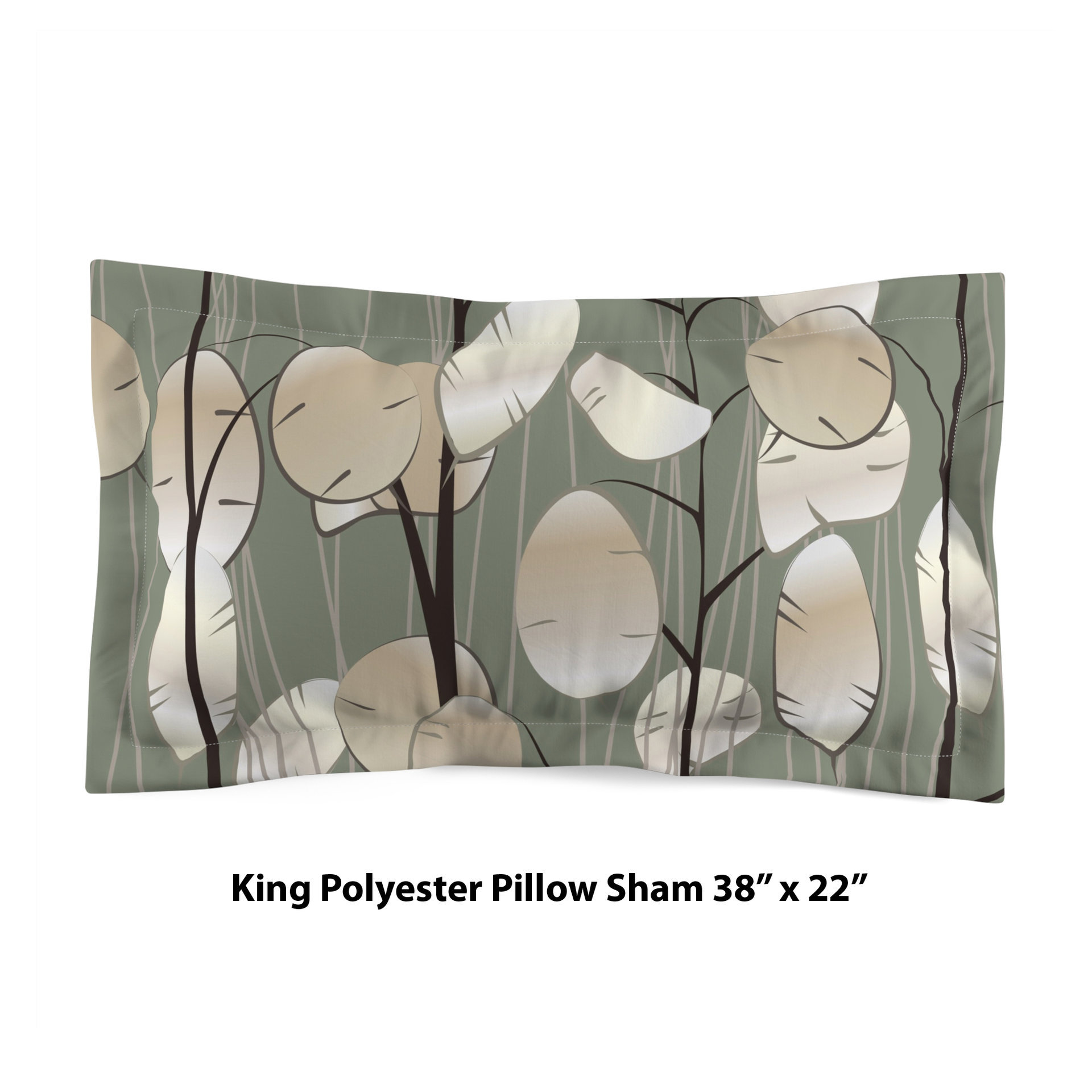 Sage Green Botanical Bedding, Cotton or Poly