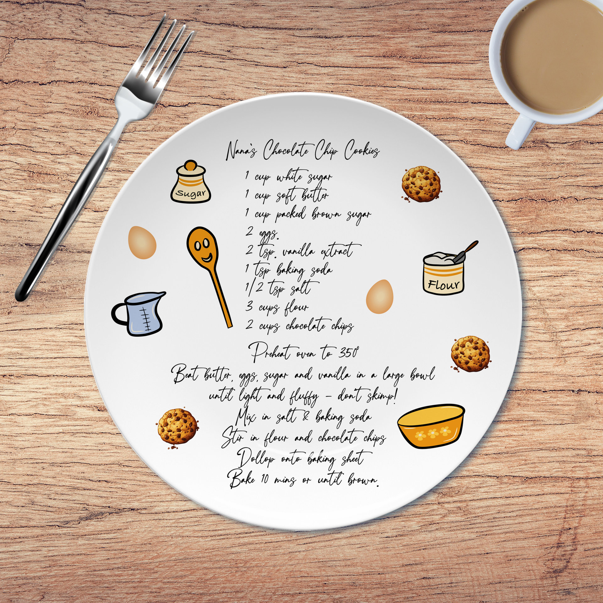Personalized Handwritten Recipe Gift Plate