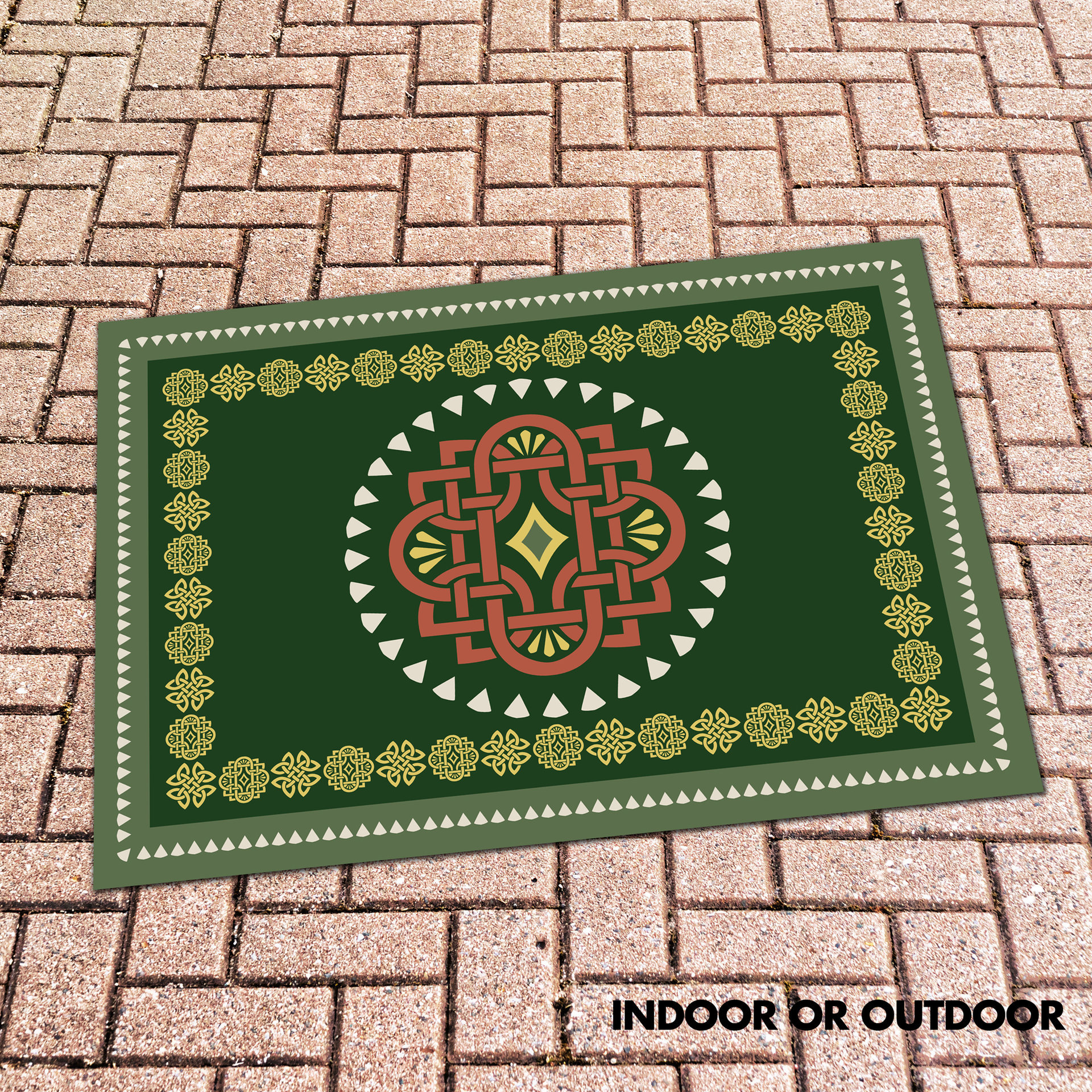 Modern Irish Celtic Knot Area Rug, indoor or outdoor