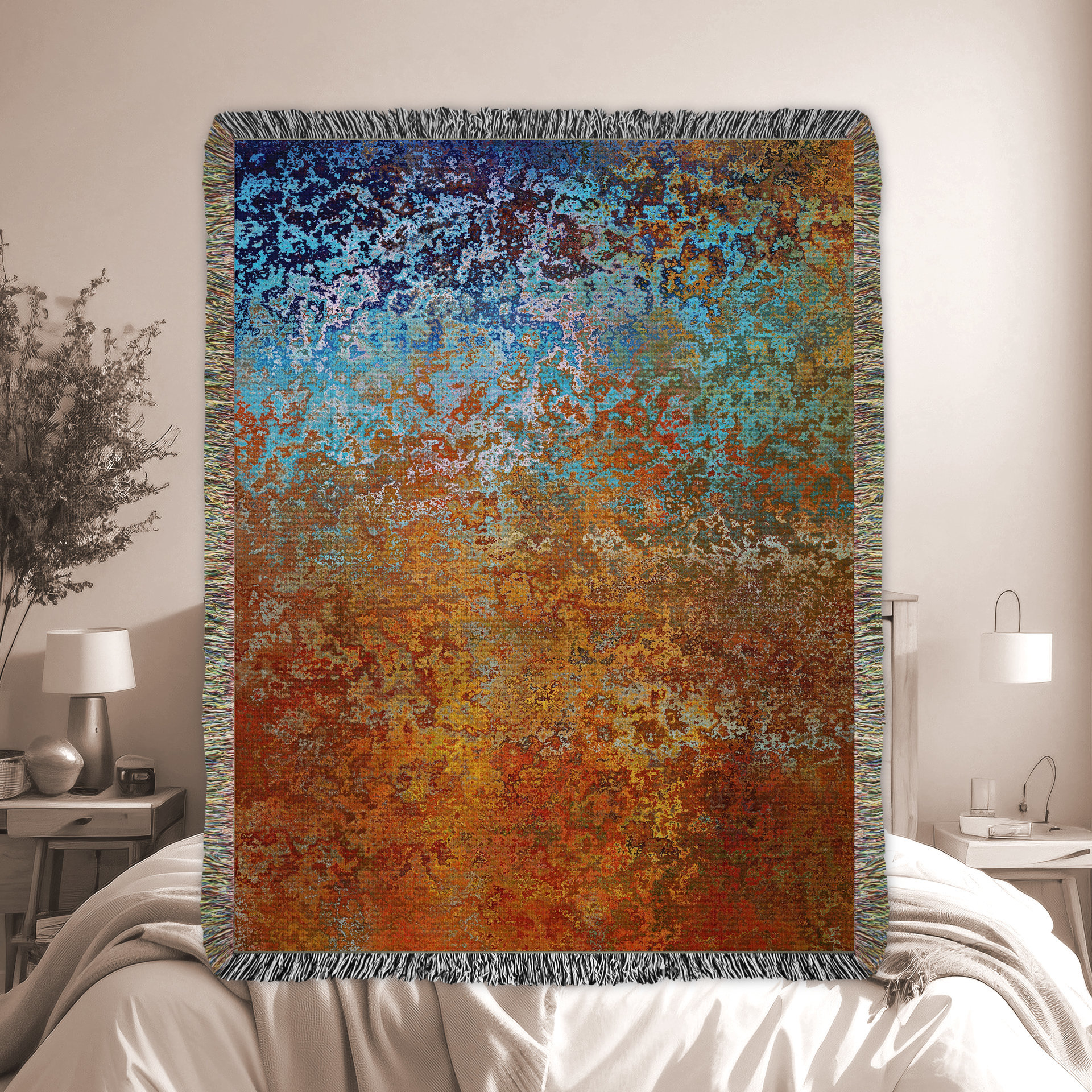 Abstract Ombré Rug in Southwestern Colors