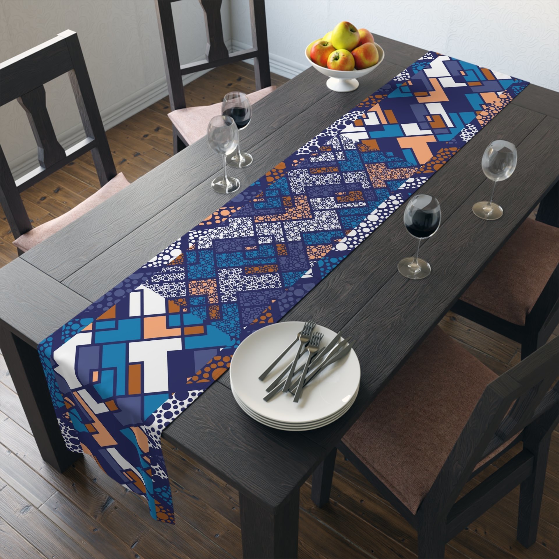 Mid-Century Modern Polka Dot polyester table runner