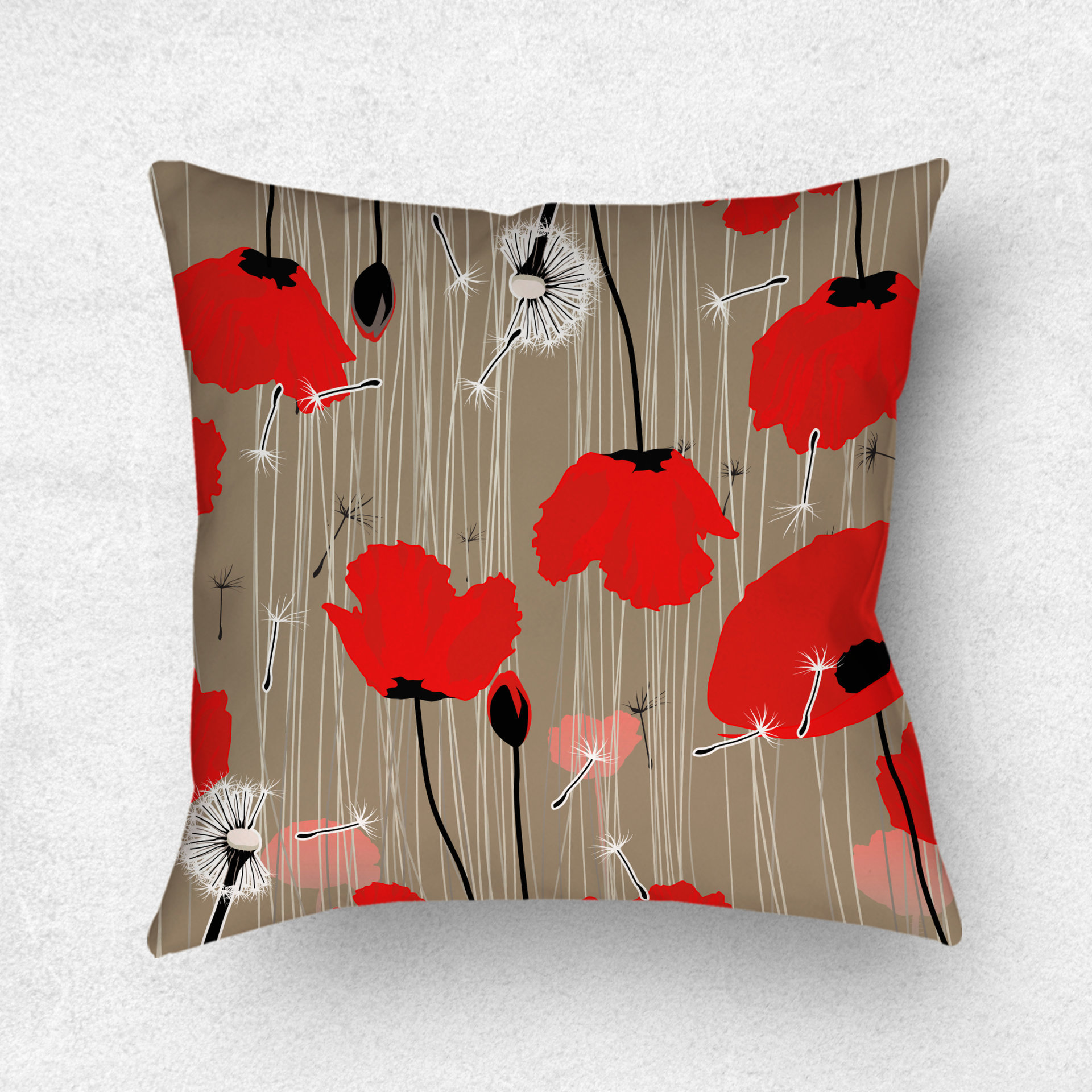 Red Poppy Pillow Indoor