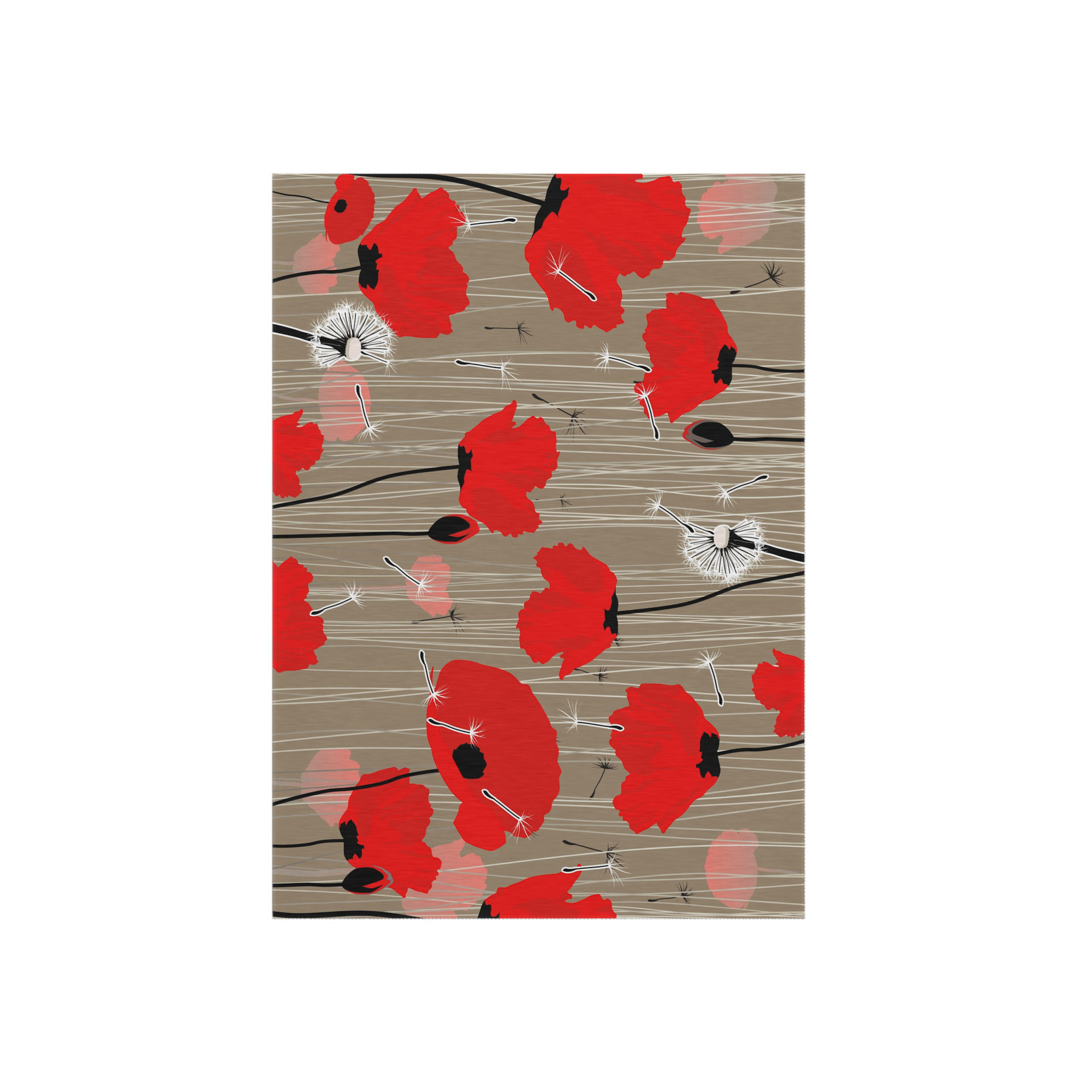 Red Poppy Rug - Indoor Outdoor