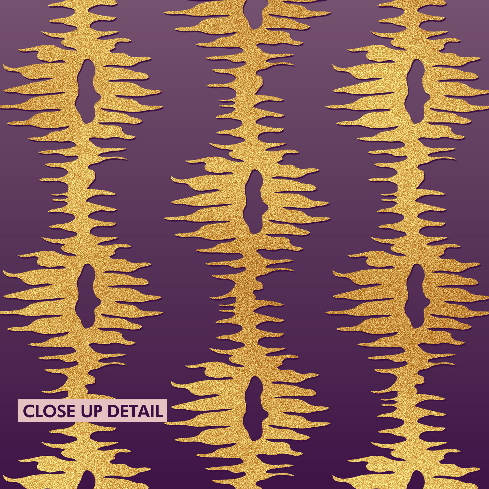 Purple Ombré and Gold striped artwork detail