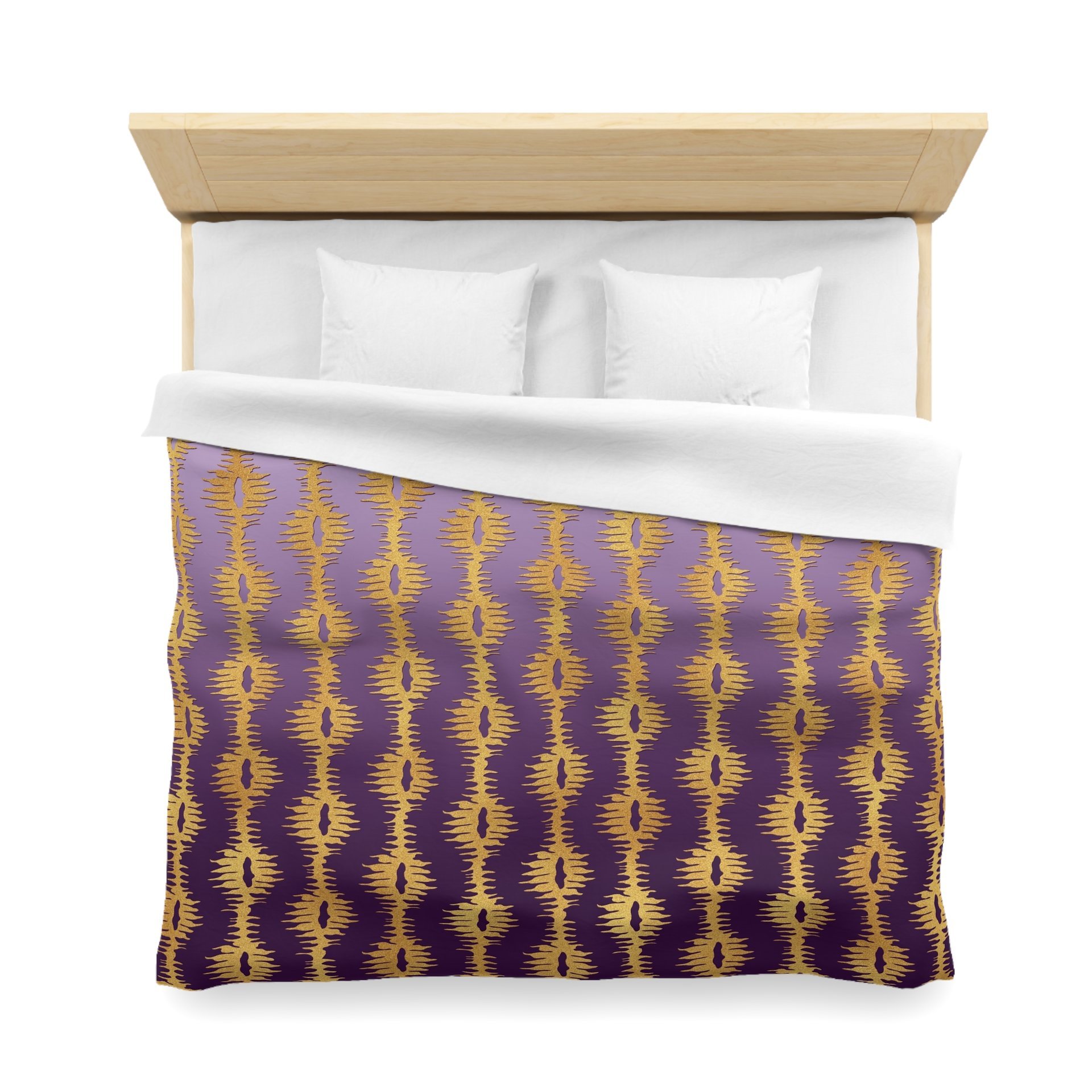 Purple Ombré and Gold Stripes king duvet