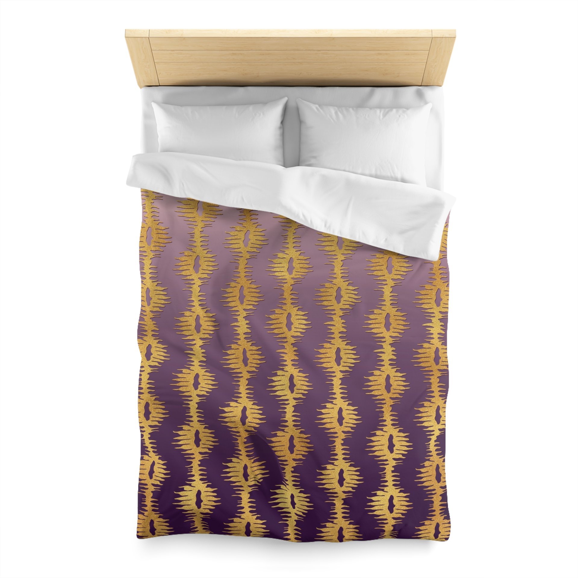 Purple Ombré and Gold striped twin duvet