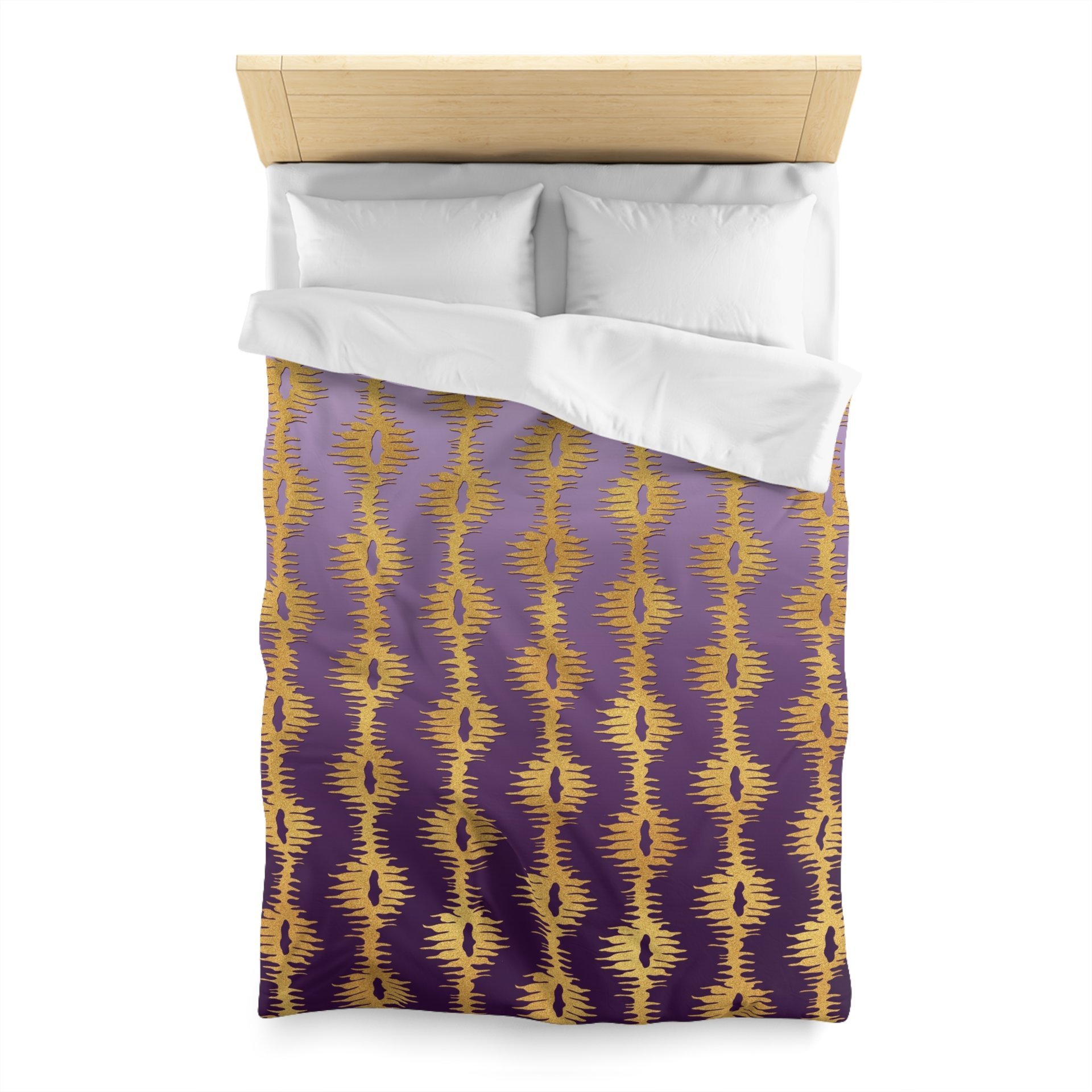 Purple Ombré and Gold Stripes twin duvet cover