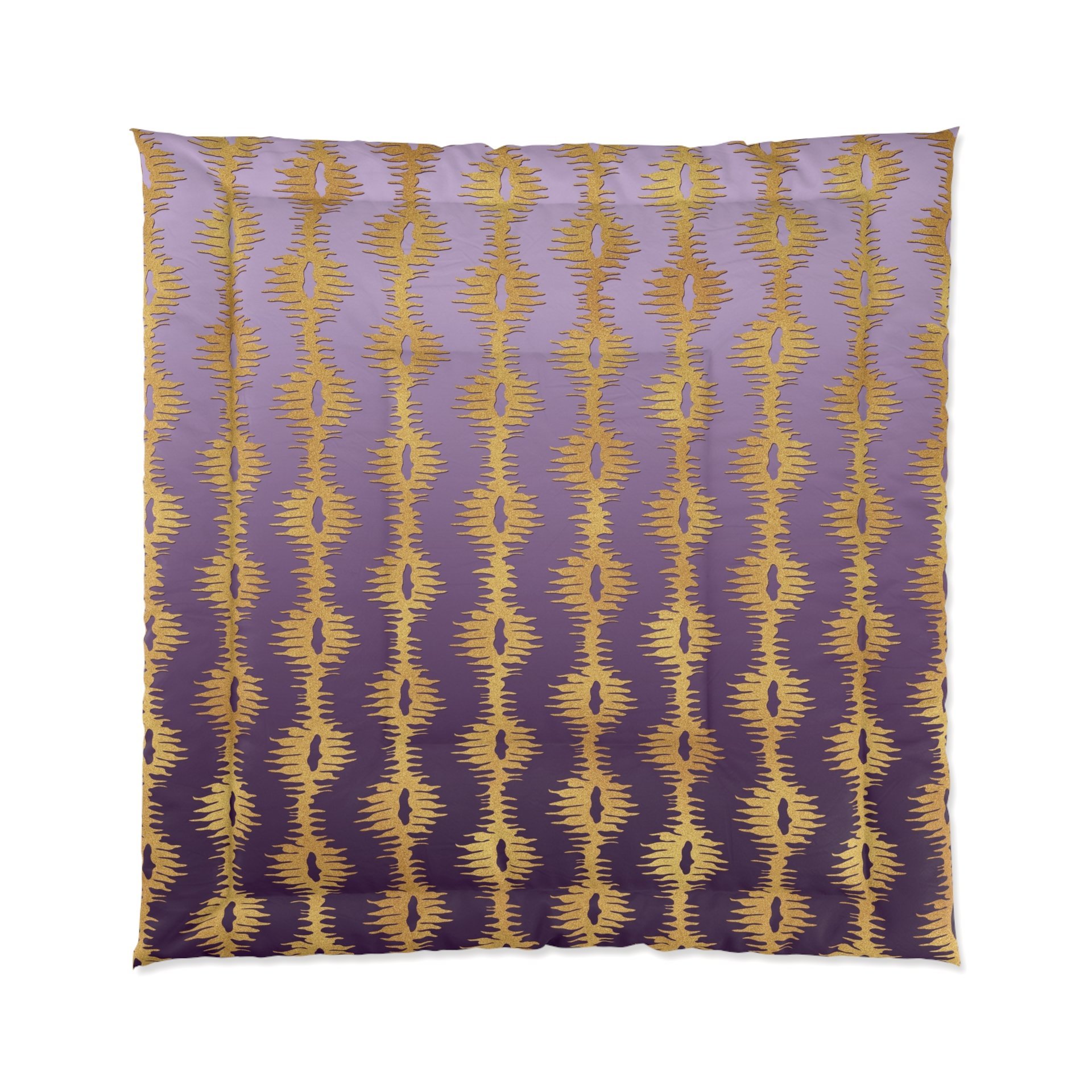 Purple Ombré and Gold Stripes Bedding Set