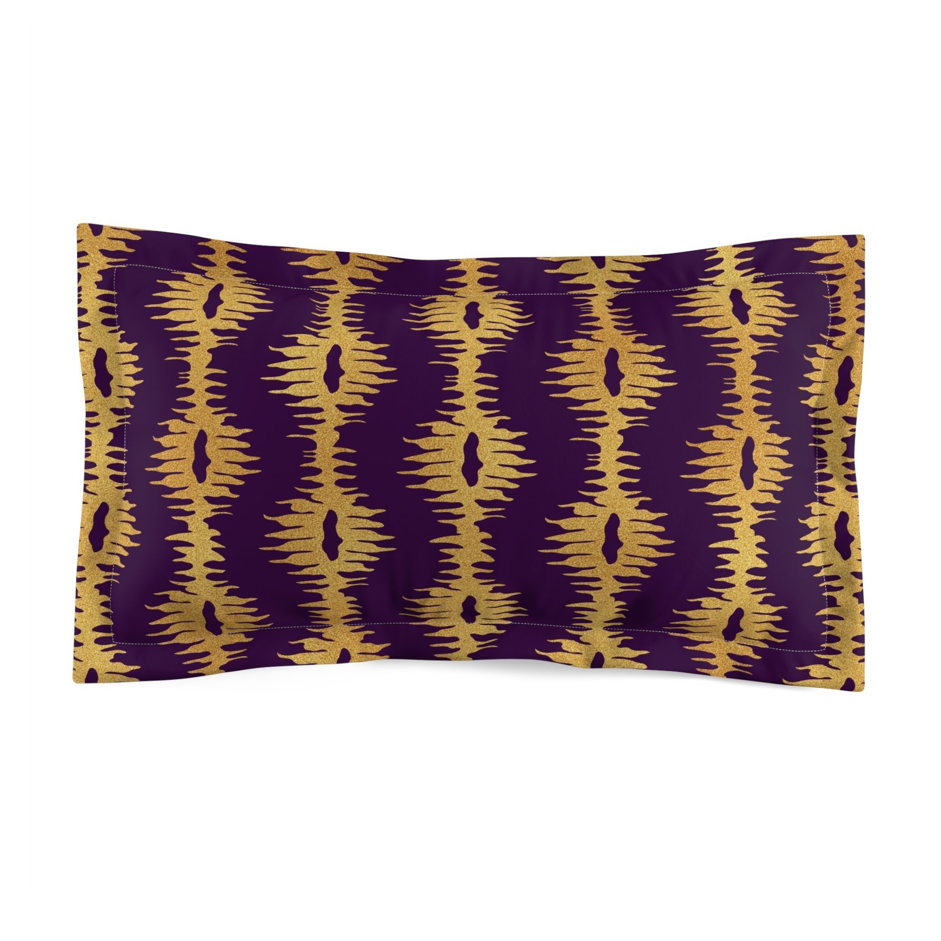 Purple and Gold Stripes king pillow sham