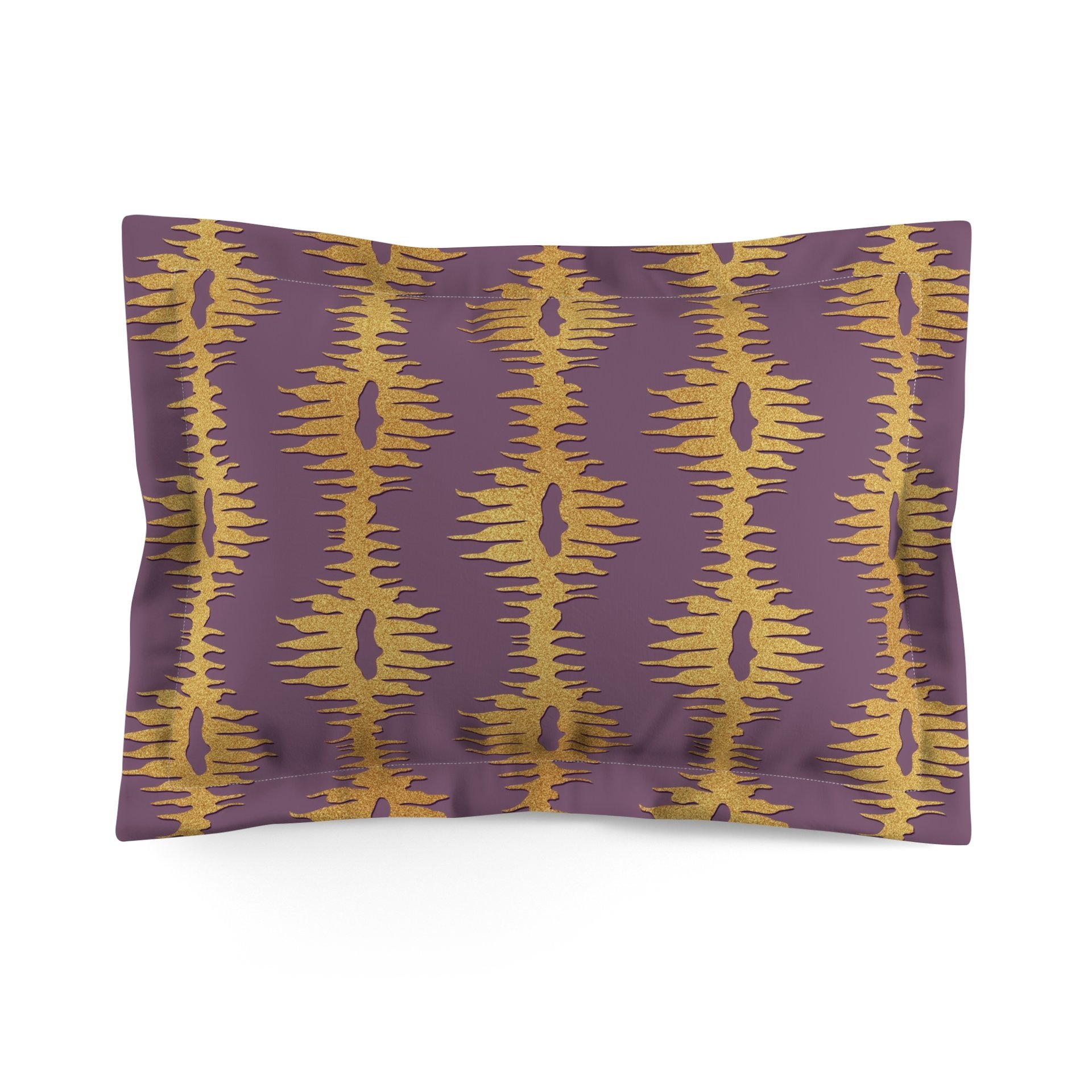 Purple with Gold striped standard pillow sham