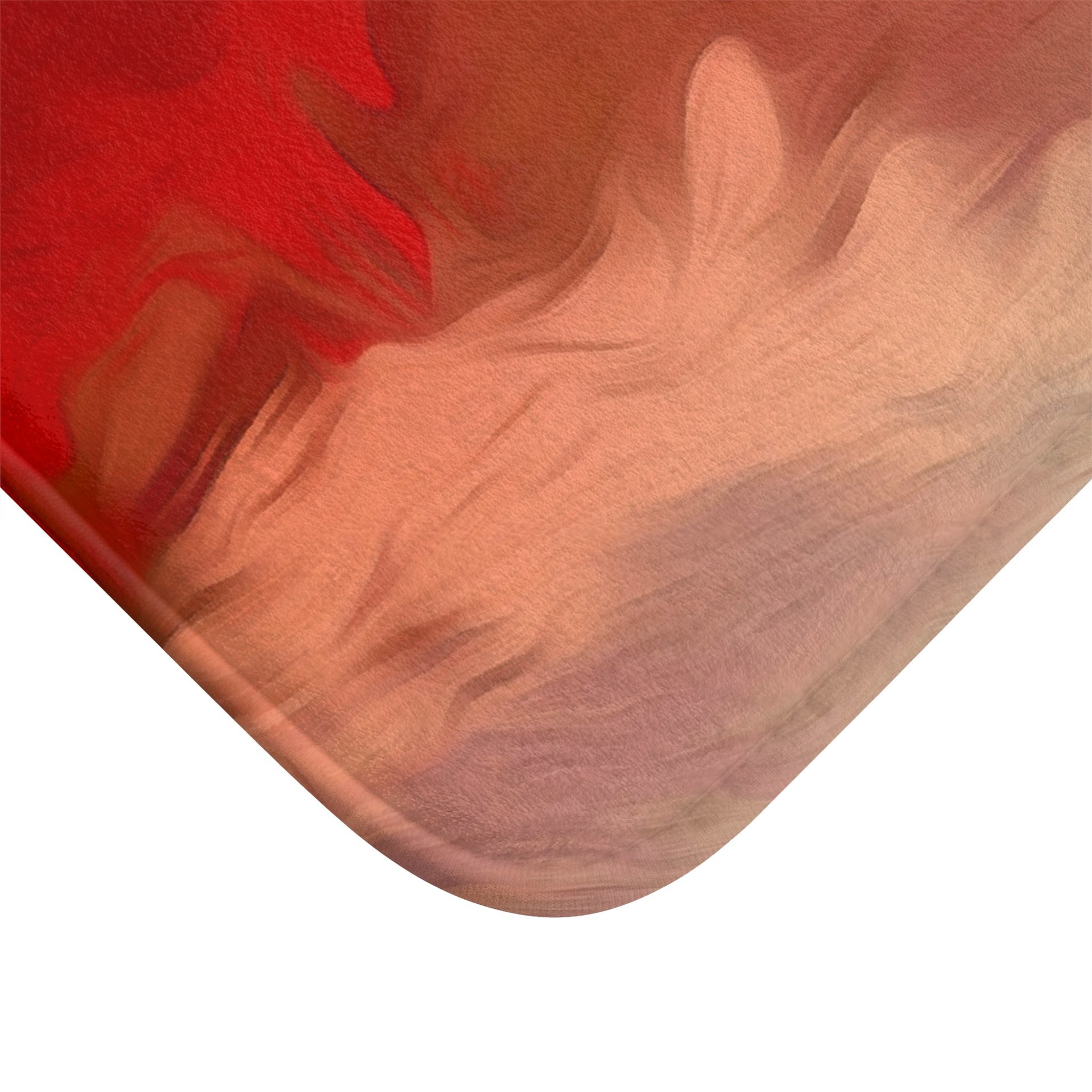 Deep Red Stormy Sky large bath mat corner detail