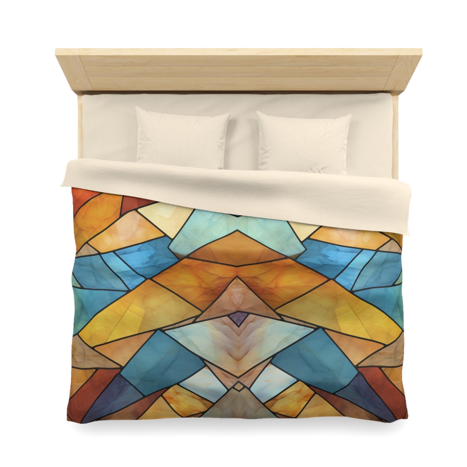 Stained Glass Eagle Duvet Cover, King Poly