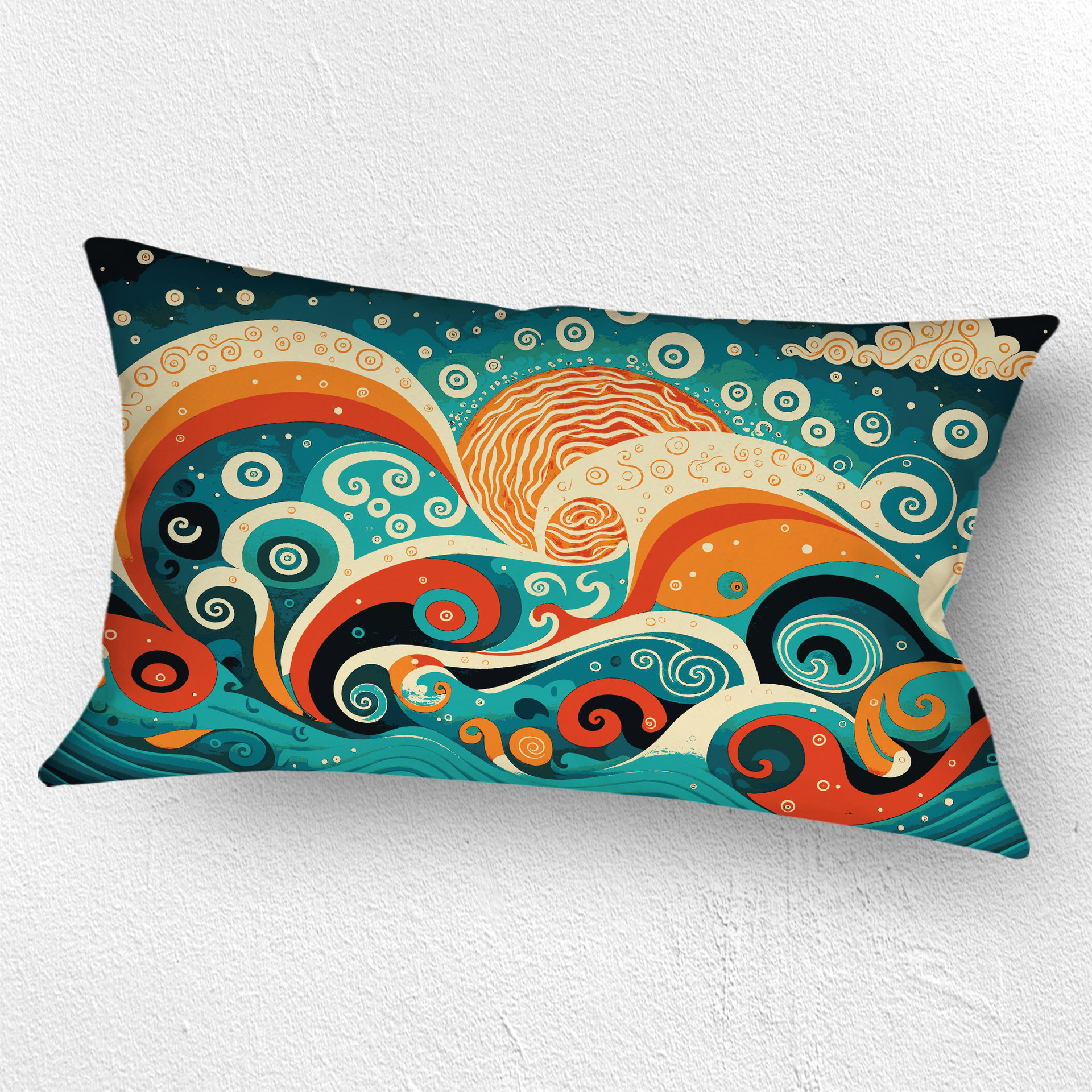 Nautical Folk Art Throw Pillow