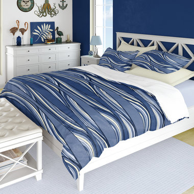 Blue Waves Queen Bedding Set