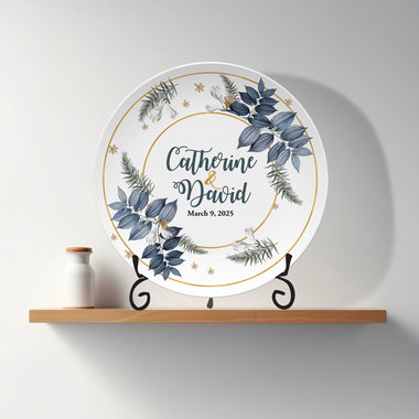 Personalized Wedding Anniversary Gift Plate with Display Stand 
